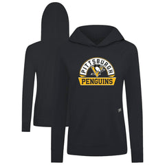 Pittsburgh Penguins Levelwear Women's Relay Banner Arch Pullover Hoodie - Black - NHL 203145272