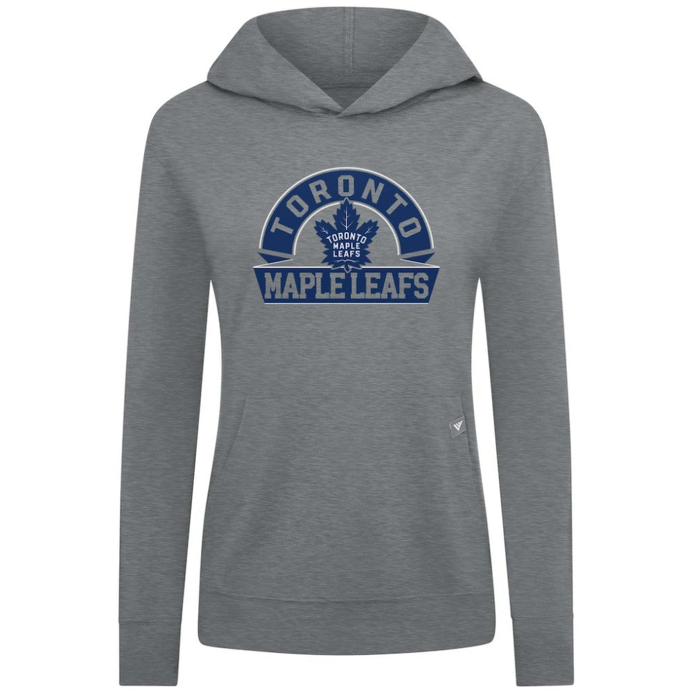 Toronto Maple Leafs Levelwear Women's Relay Banner Arch Pullover Hoodie - Gray - NHL 203145273