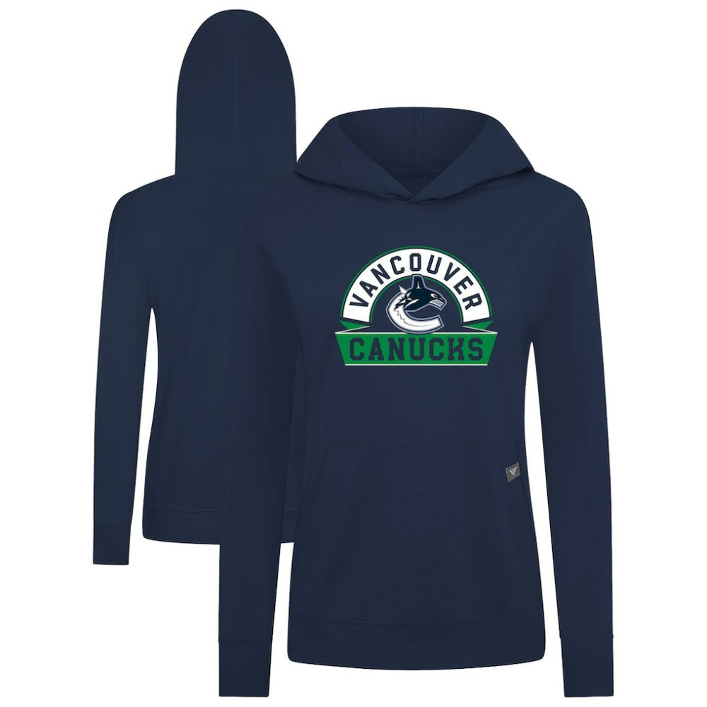 Vancouver Canucks Levelwear Women's Relay Banner Arch Pullover Hoodie - Navy - NHL 203145274
