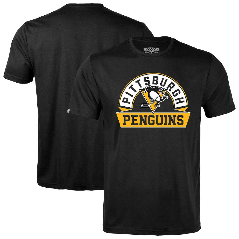 Pittsburgh Penguins Levelwear Richmond Banner Arch T-Shirt - Black - NHL 203145295
