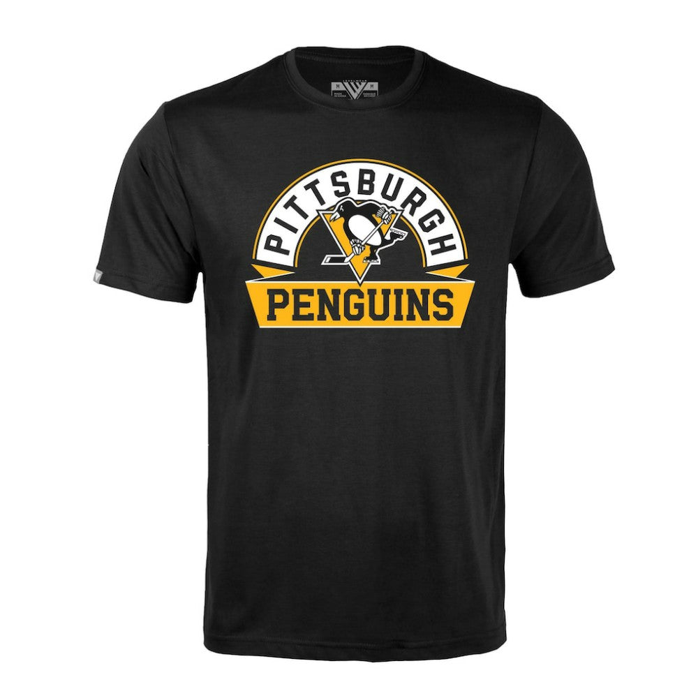 Pittsburgh Penguins Levelwear Richmond Banner Arch T-Shirt - Black - NHL 203145295