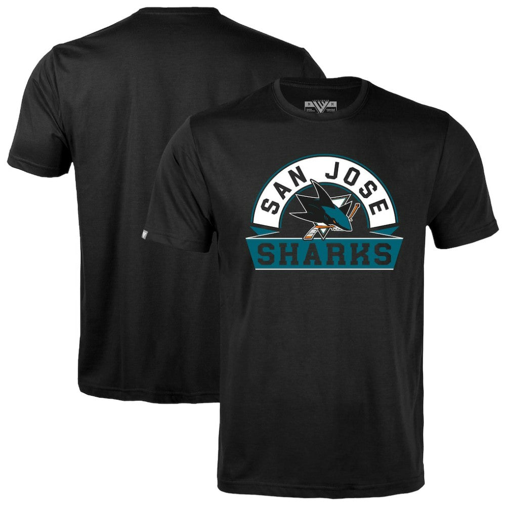 San Jose Sharks Levelwear Richmond Banner Arch T-Shirt - Black - NHL 203145304