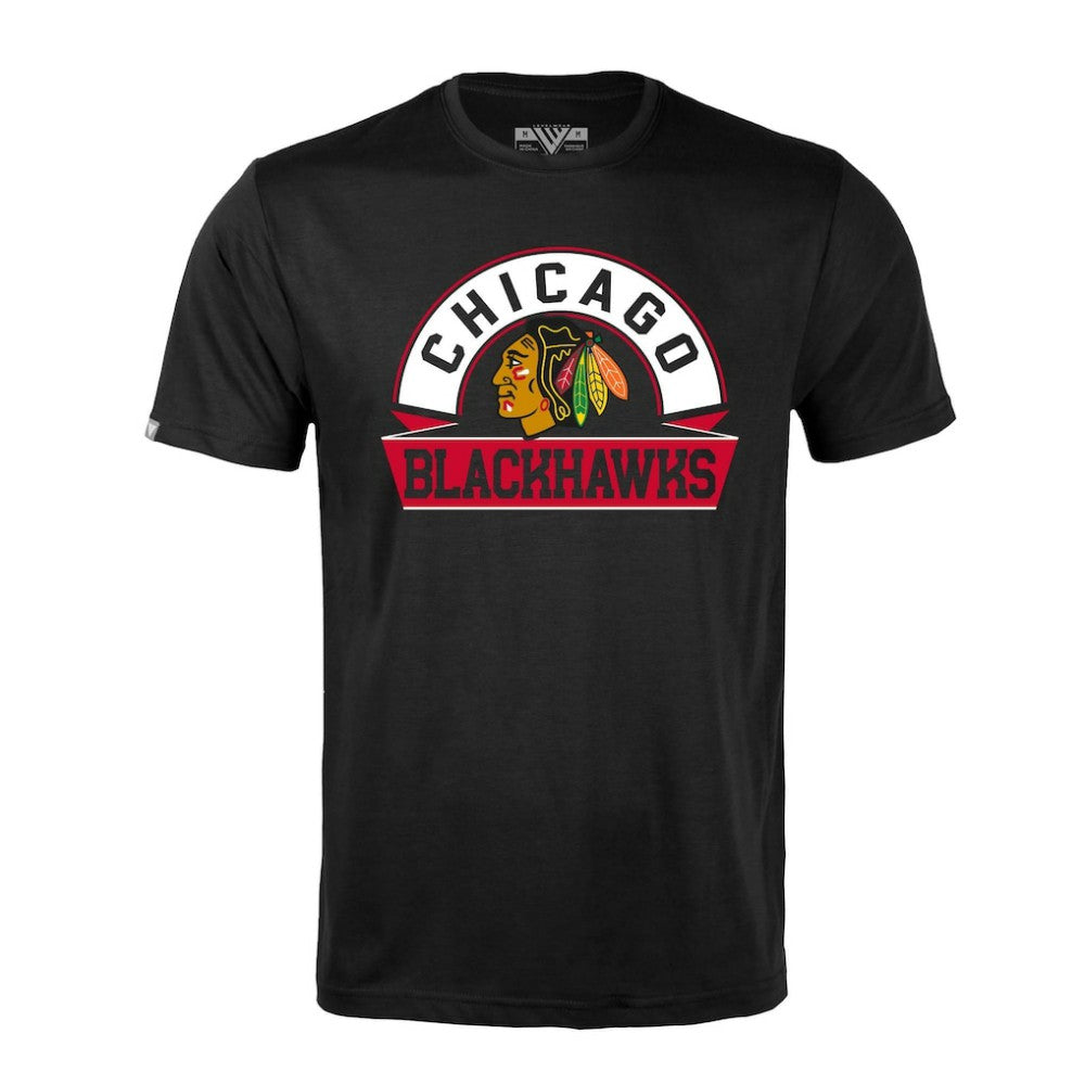 Chicago Blackhawks Levelwear Richmond Banner Arch T-Shirt - Black - NHL 203145305
