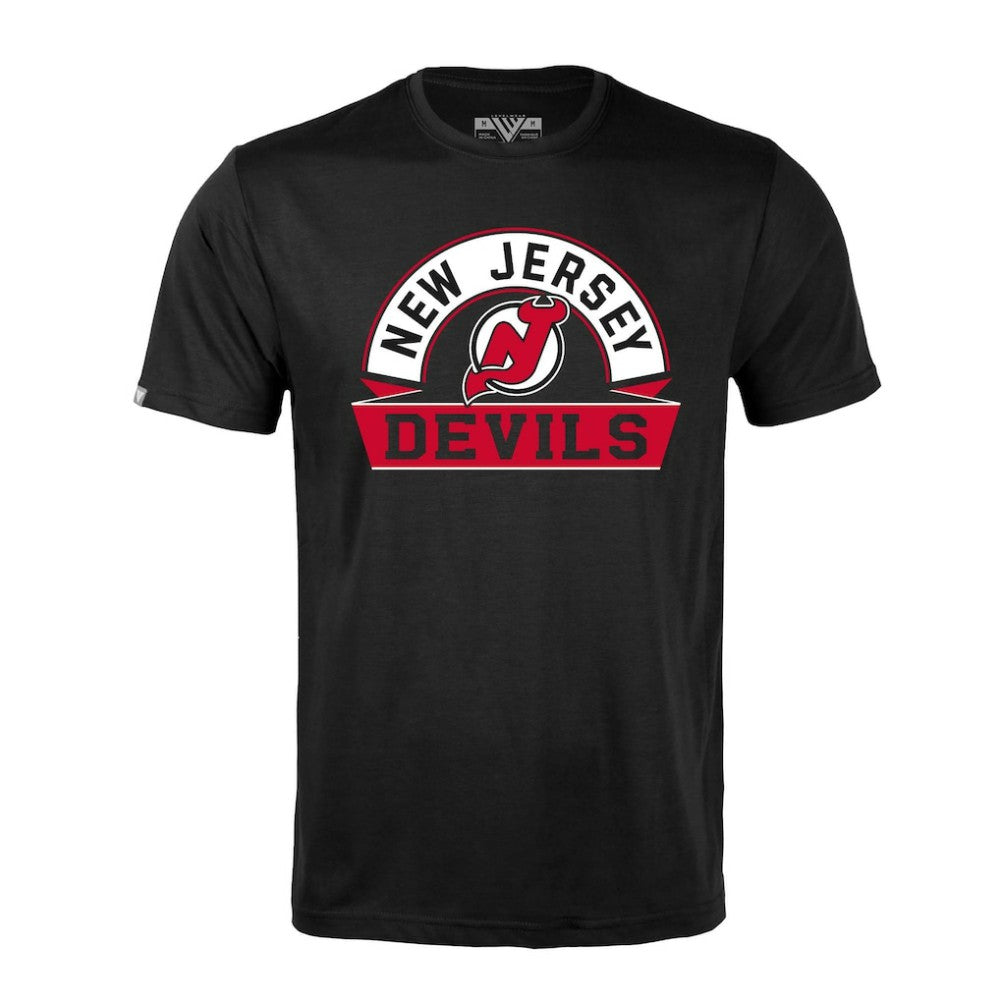 New Jersey Devils Levelwear Richmond Banner Arch T-Shirt - Black - NHL 203145323
