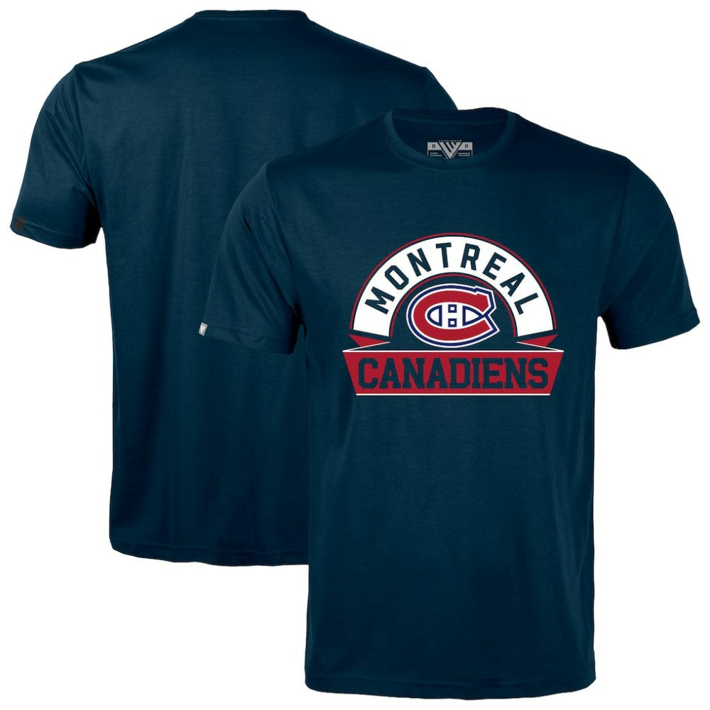 Montreal Canadiens Levelwear Richmond Banner Arch T-Shirt - Navy - NHL 203145330