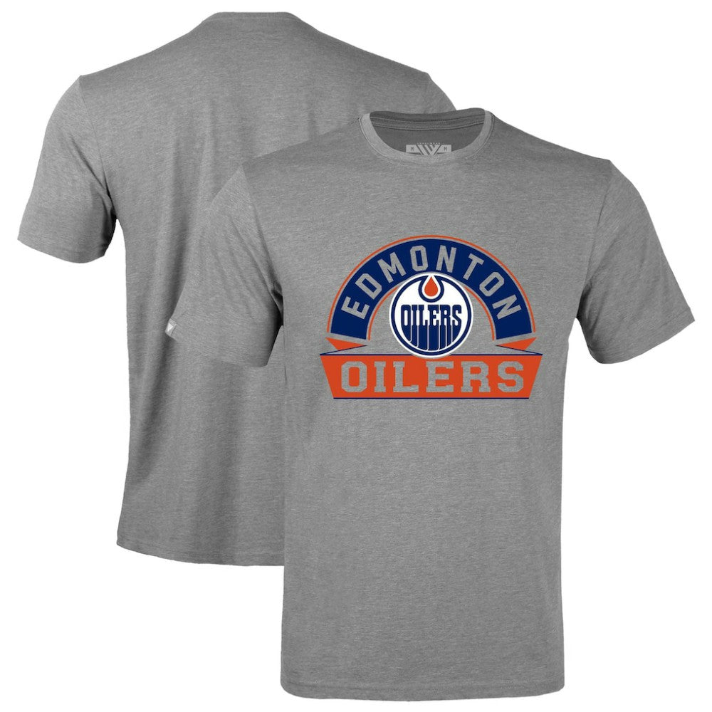 Edmonton Oilers Levelwear Richmond Banner Arch T-Shirt - Gray - NHL 203145332