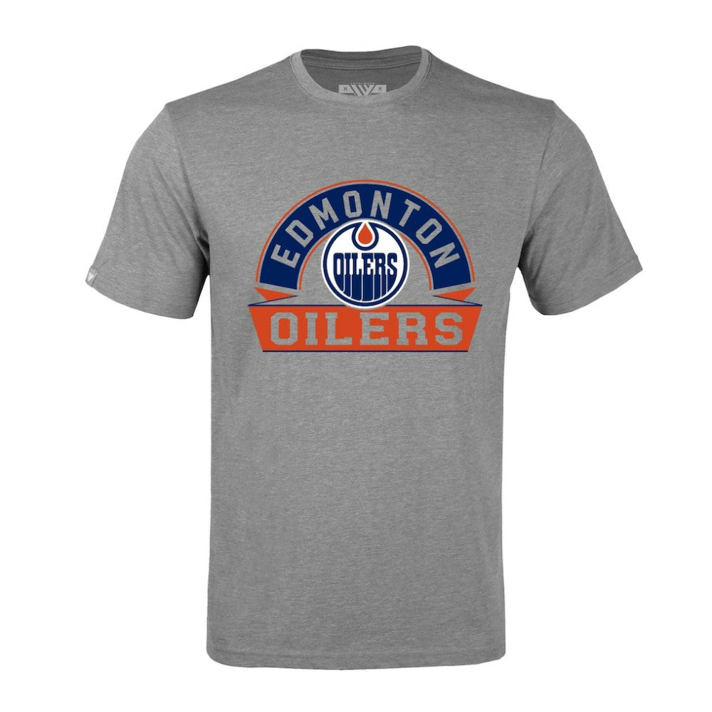 Edmonton Oilers Levelwear Richmond Banner Arch T-Shirt - Gray - NHL 203145332