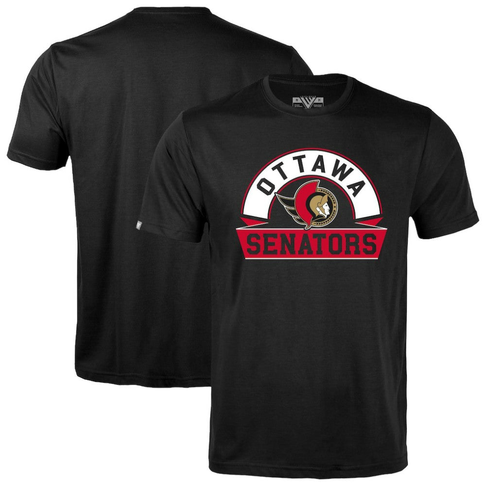 Ottawa Senators Levelwear Richmond Banner Arch T-Shirt - Black - NHL 203145334