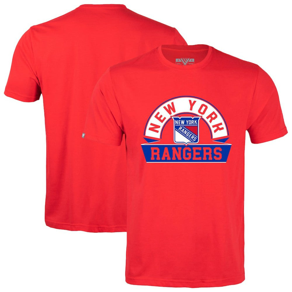New York Rangers Levelwear Richmond Banner Arch T-Shirt - Red - NHL 203145335