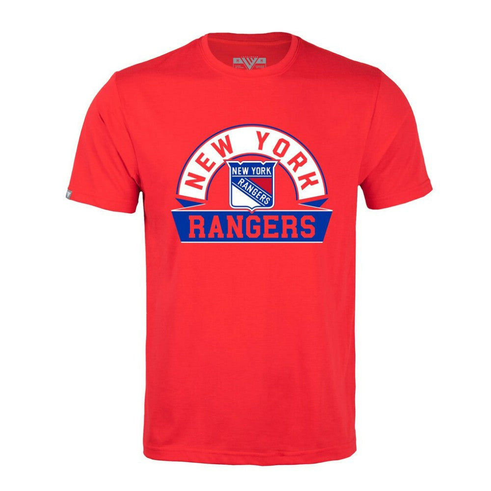 New York Rangers Levelwear Richmond Banner Arch T-Shirt - Red - NHL 203145335