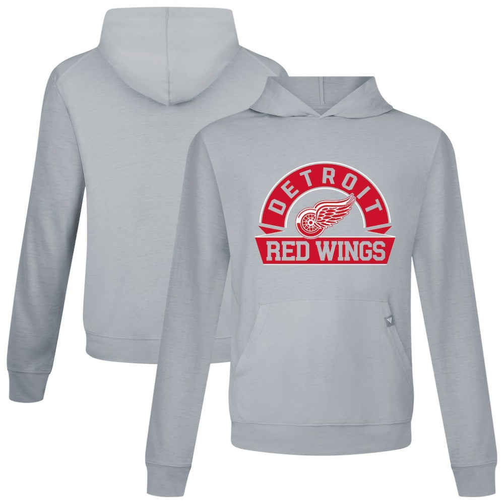 Detroit Red Wings Levelwear Relay Banner Arch Pullover Hoodie - Gray - NHL 203145415