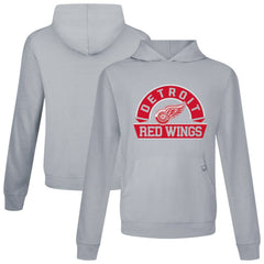 Detroit Red Wings Levelwear Relay Banner Arch Pullover Hoodie - Gray - NHL 203145415