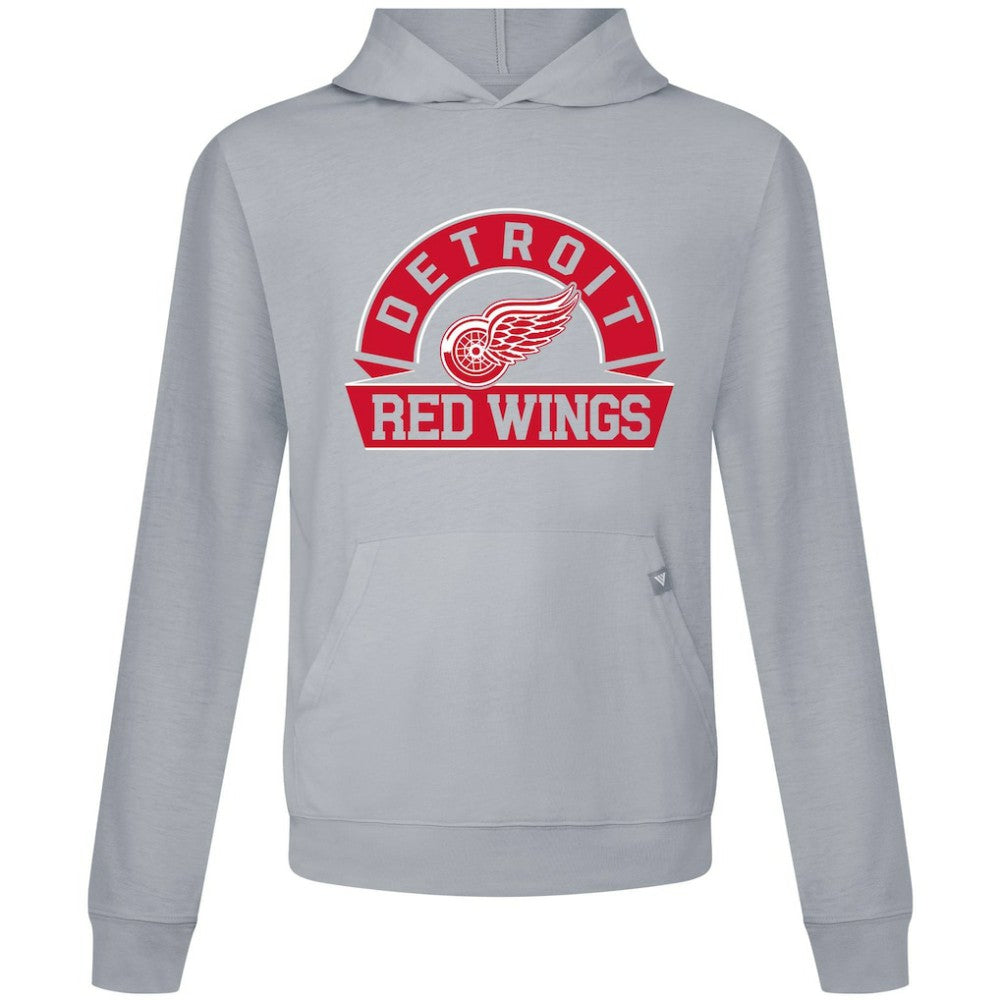 Detroit Red Wings Levelwear Relay Banner Arch Pullover Hoodie - Gray - NHL 203145415