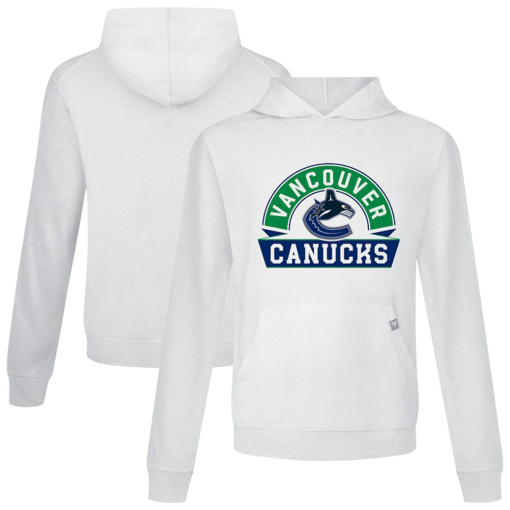 Vancouver Canucks Levelwear Relay Banner Arch Pullover Hoodie - White - NHL 203145419