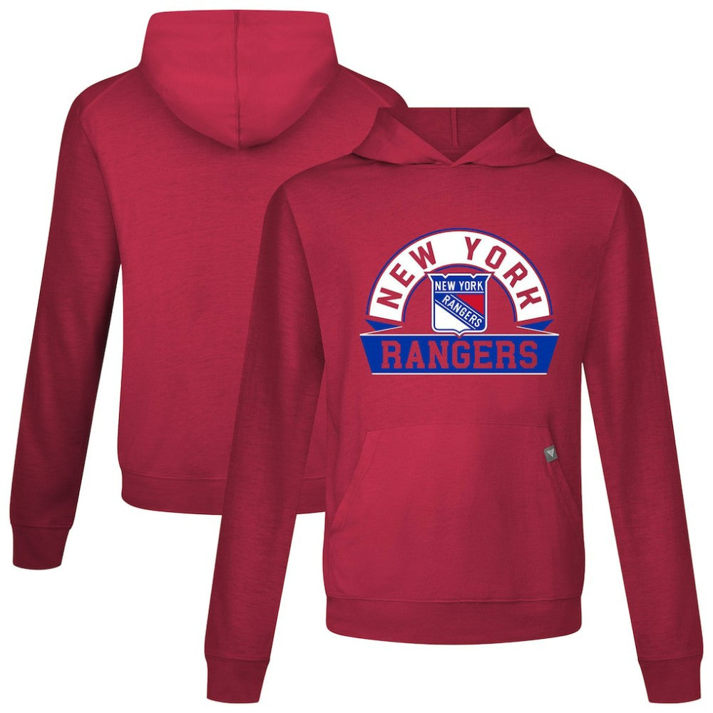 New York Rangers Levelwear Relay Banner Arch Pullover Hoodie - Red - NHL 203145421
