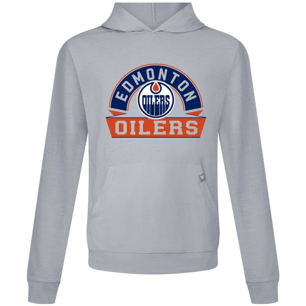 Edmonton Oilers Levelwear Relay Banner Arch Pullover Hoodie - Gray - NHL 203145428