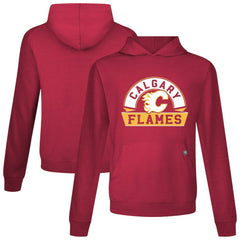 Calgary Flames Levelwear Relay Banner Arch Pullover Hoodie - Red - NHL 203145434