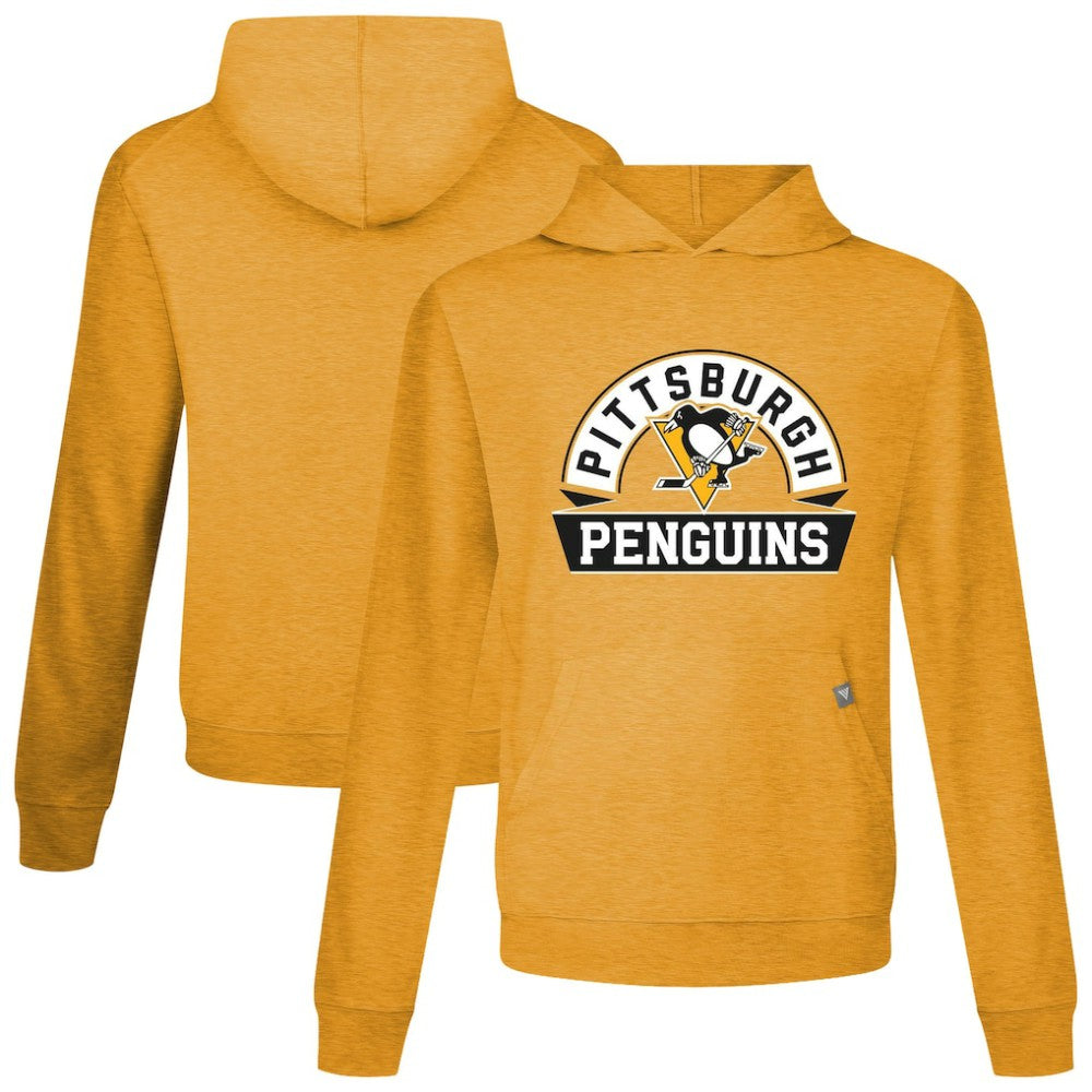 Pittsburgh Penguins Levelwear Relay Banner Arch Pullover Hoodie - Gold - NHL 203145447
