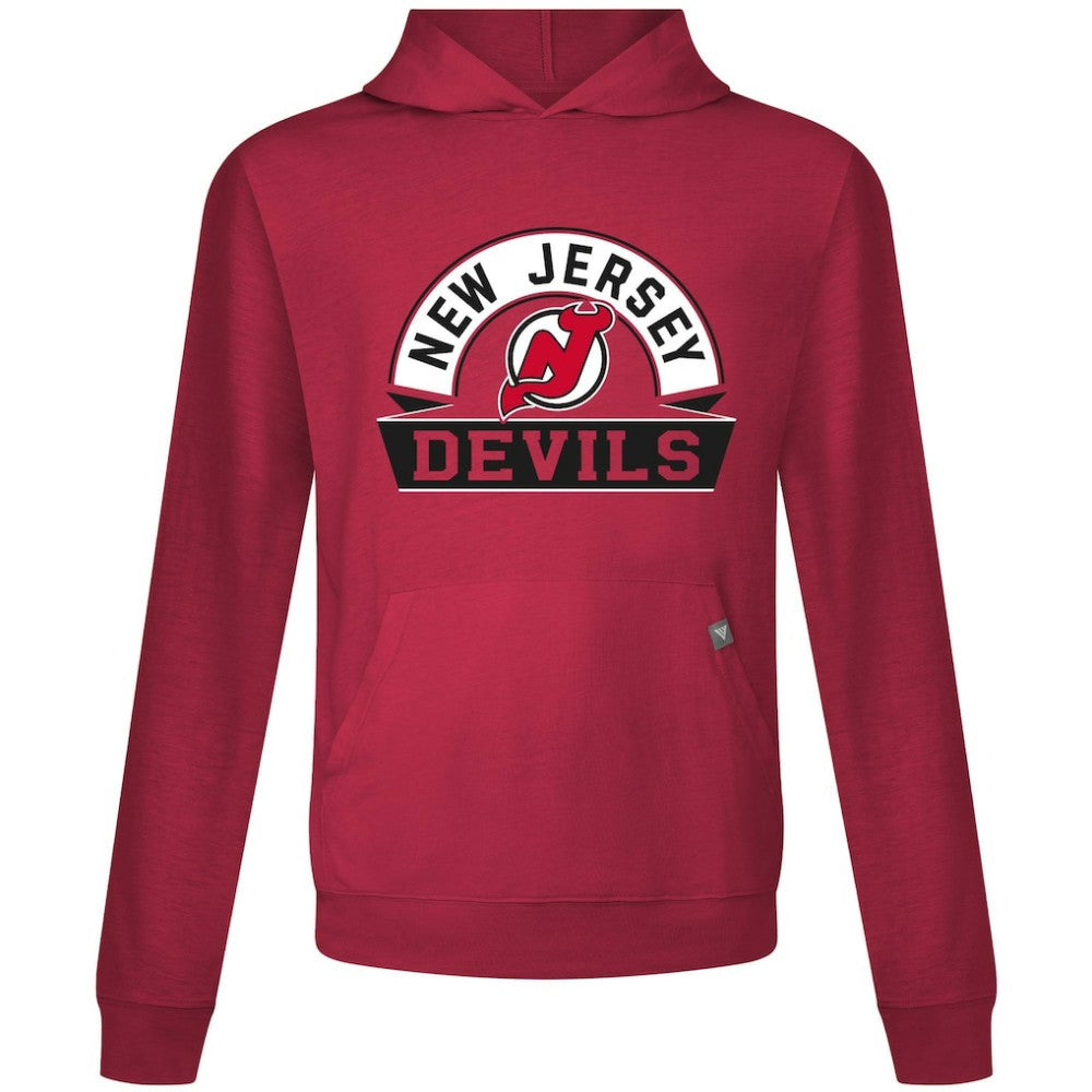 New Jersey Devils Levelwear Relay Banner Arch Pullover Hoodie - Red - NHL 203145452