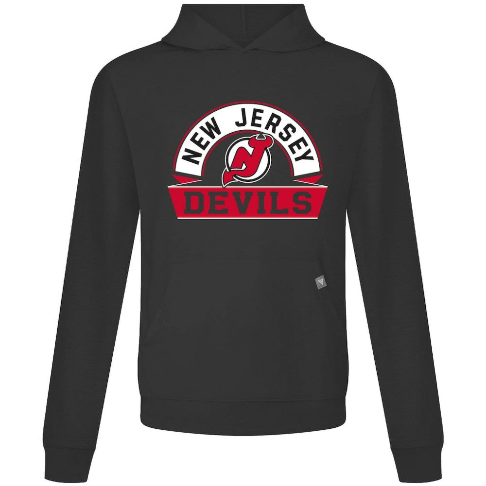 New Jersey Devils Levelwear Relay Banner Arch Pullover Hoodie - Black - NHL 203145456