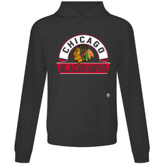 Chicago Blackhawks Levelwear Relay Banner Arch Pullover Hoodie - Black - NHL 203145465