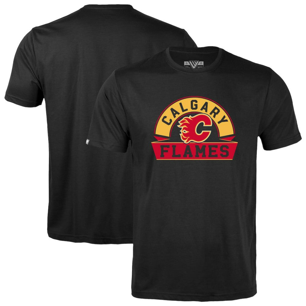 Calgary Flames Levelwear Youth Little Richmond Banner Arch T-Shirt - Black - NHL 203145539