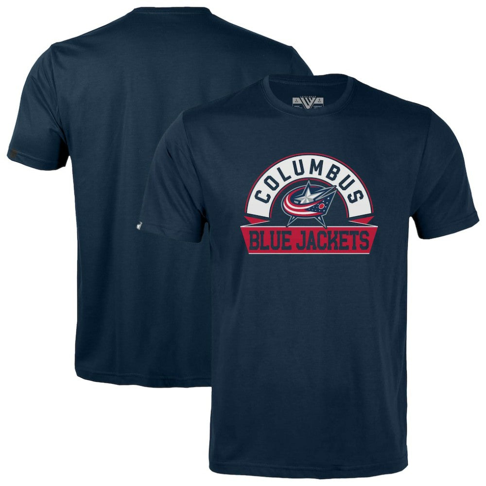 Columbus Blue Jackets Levelwear Youth Little Richmond Banner Arch T-Shirt - Navy - NHL 203145543
