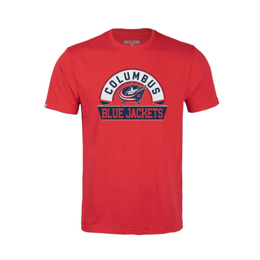 Columbus Blue Jackets Levelwear Youth Little Richmond Banner Arch T-Shirt - Red - NHL 203145544
