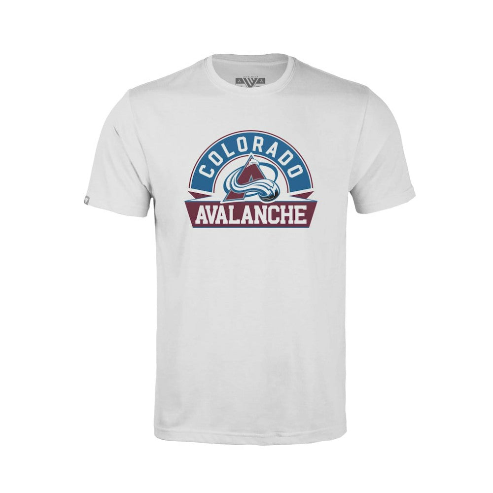 Colorado Avalanche Levelwear Youth Little Richmond Banner Arch T-Shirt - White - NHL 203145547