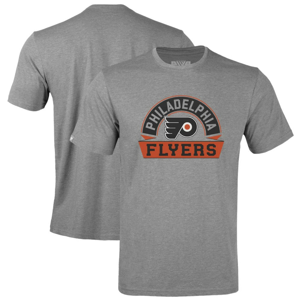 Philadelphia Flyers Levelwear Youth Little Richmond Banner Arch T-Shirt - Gray - NHL 203145554