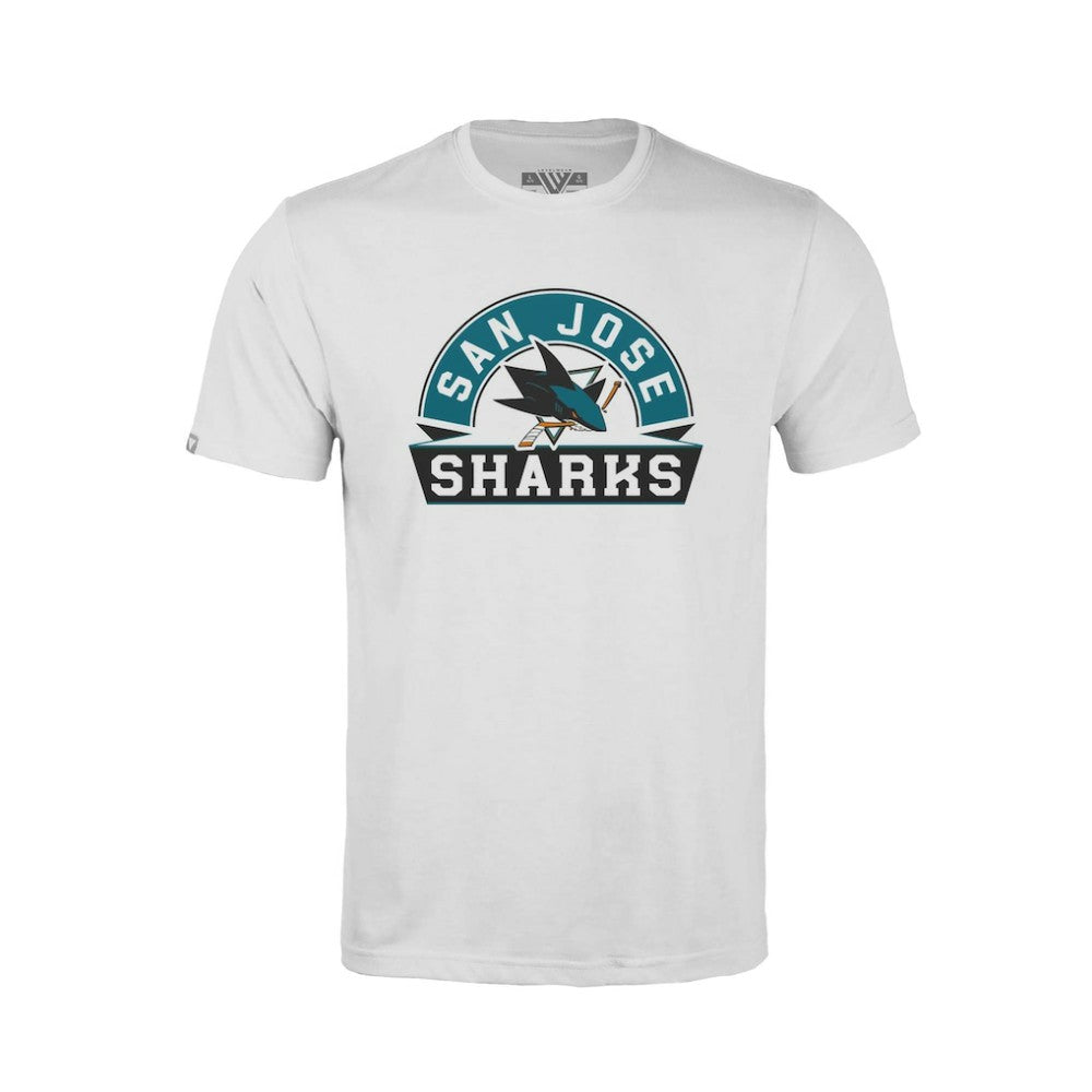 San Jose Sharks Levelwear Youth Little Richmond Banner Arch T-Shirt - White - NHL 203145565