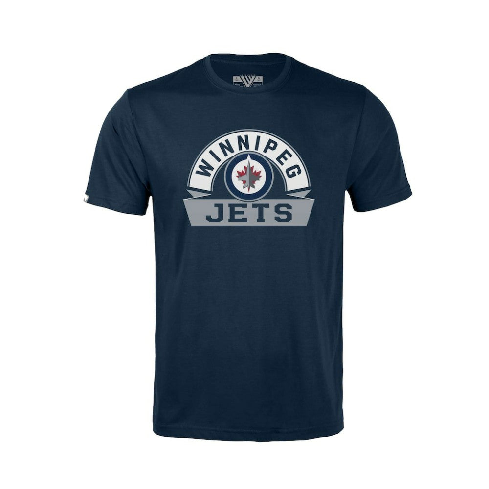 Winnipeg Jets Levelwear Youth Little Richmond Banner Arch T-Shirt - Navy - NHL 203145566
