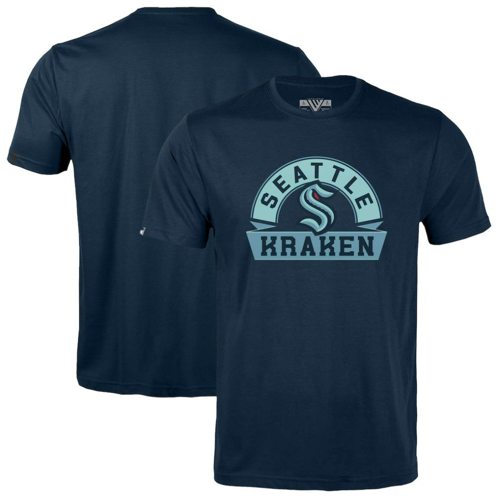 Seattle Kraken Levelwear Youth Little Richmond Banner Arch T-Shirt - Navy - NHL 203145570