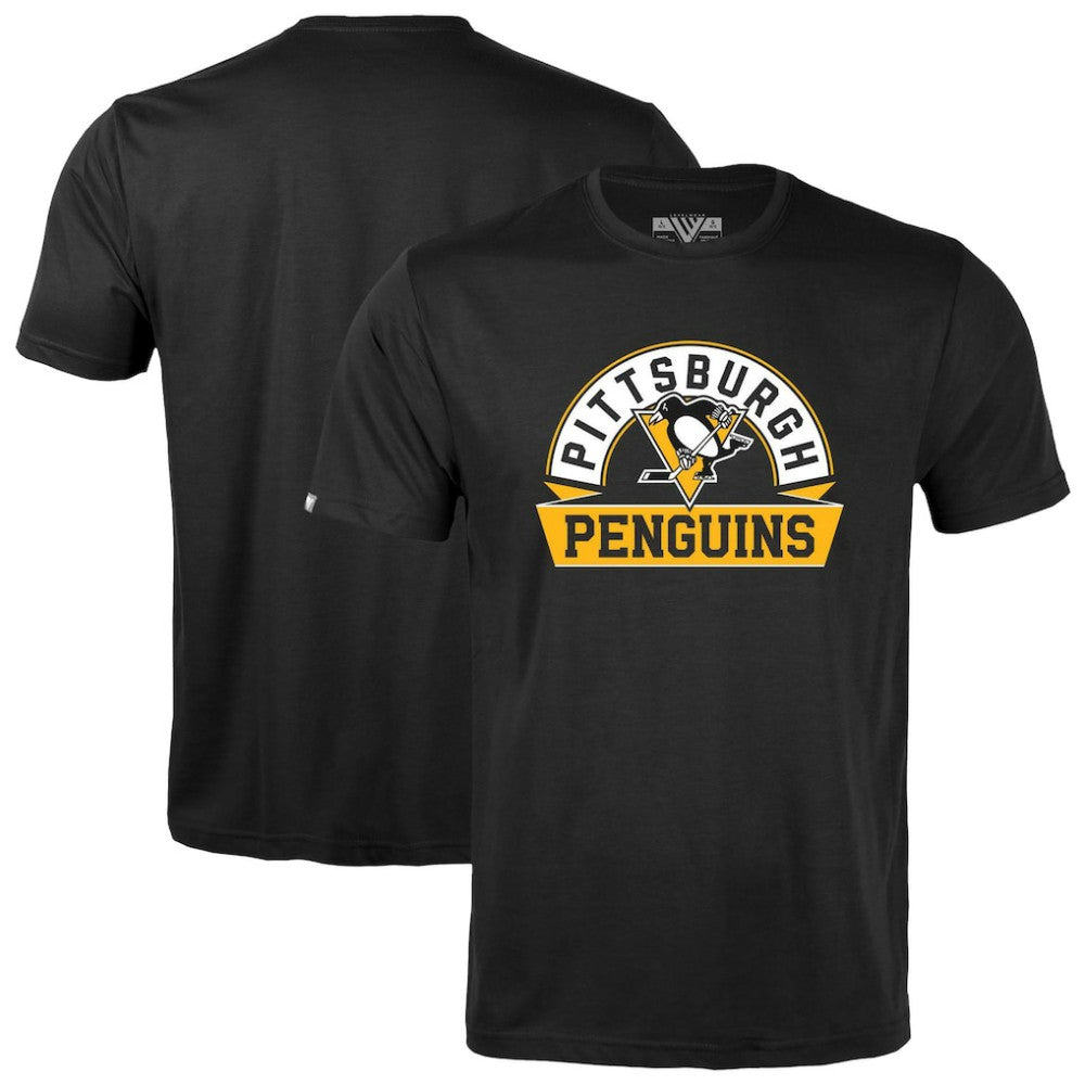 Pittsburgh Penguins Levelwear Youth Little Richmond Banner Arch T-Shirt - Black - NHL 203145591