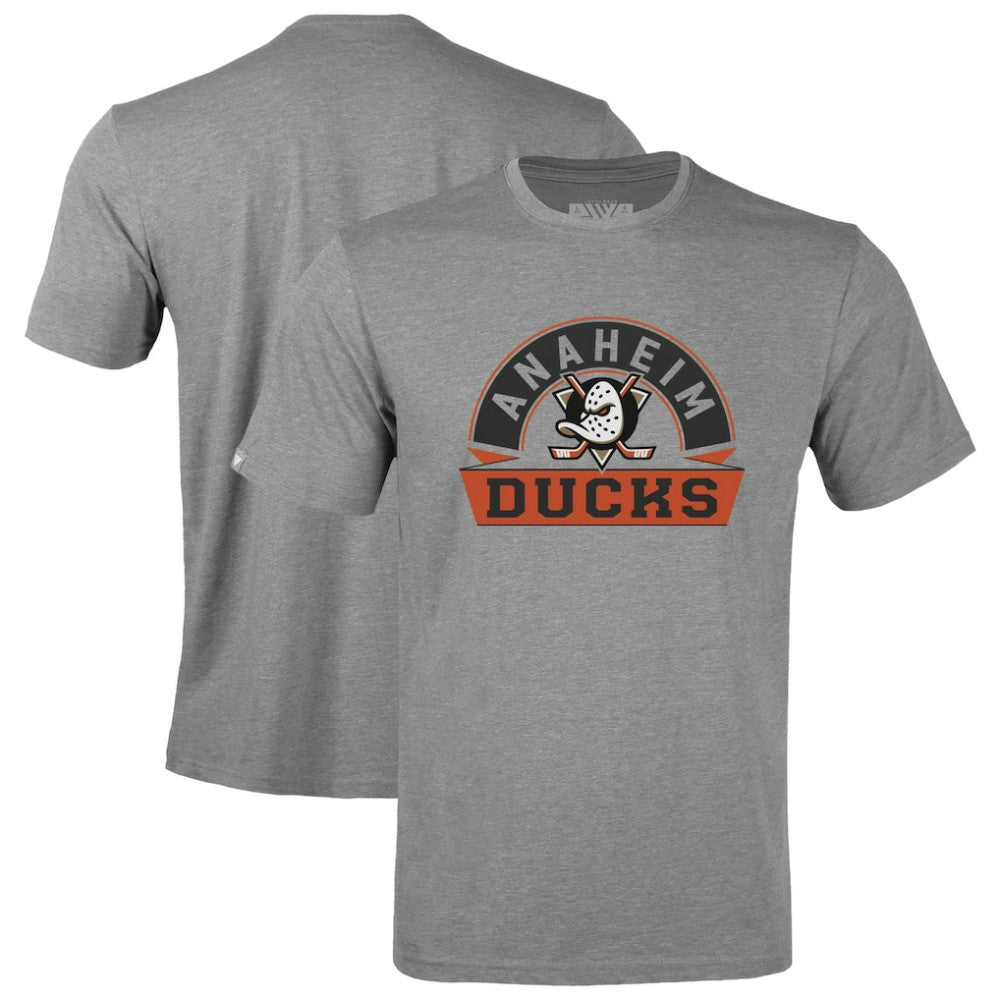 Anaheim Ducks Levelwear Youth Little Richmond Banner Arch T-Shirt - Gray - NHL 203145597