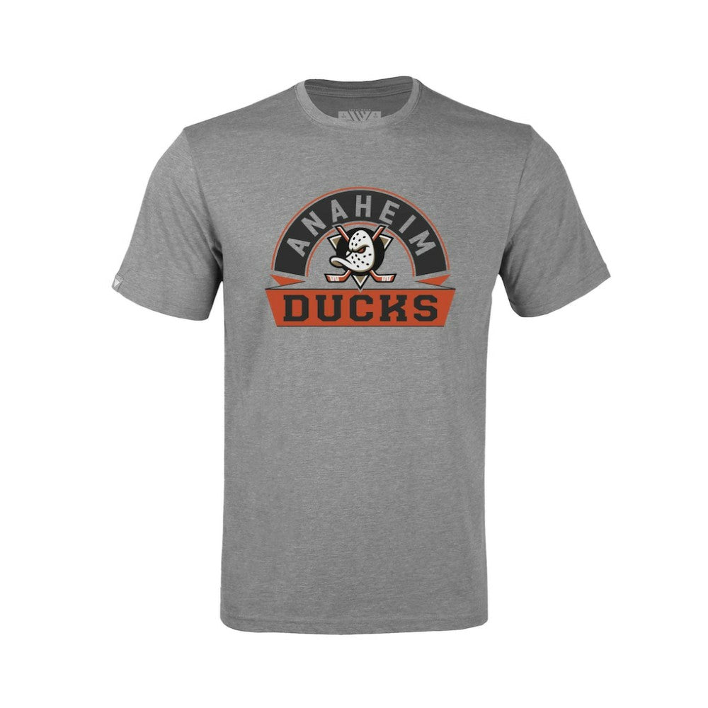 Anaheim Ducks Levelwear Youth Little Richmond Banner Arch T-Shirt - Gray - NHL 203145597