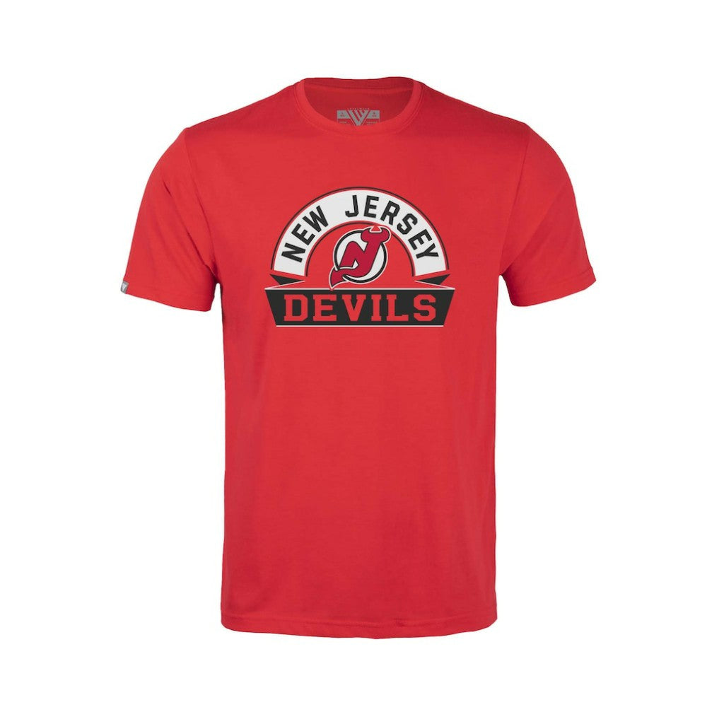 New Jersey Devils Levelwear Youth Little Richmond Banner Arch T-Shirt - Red - NHL 203145598