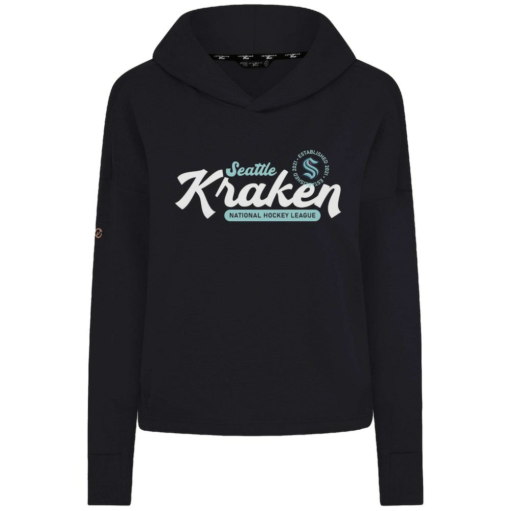 Seattle Kraken Levelwear Women's Sweet Monument Tri-Blend Cropped Pullover Hoodie - Black - NHL 203145660