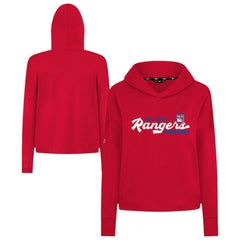 New York Rangers Levelwear Women's Sweet Monument Tri-Blend Cropped Pullover Hoodie - Red - NHL 203145661