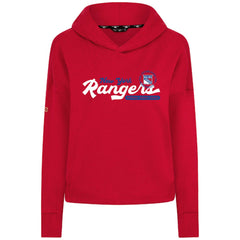 New York Rangers Levelwear Women's Sweet Monument Tri-Blend Cropped Pullover Hoodie - Red - NHL 203145661