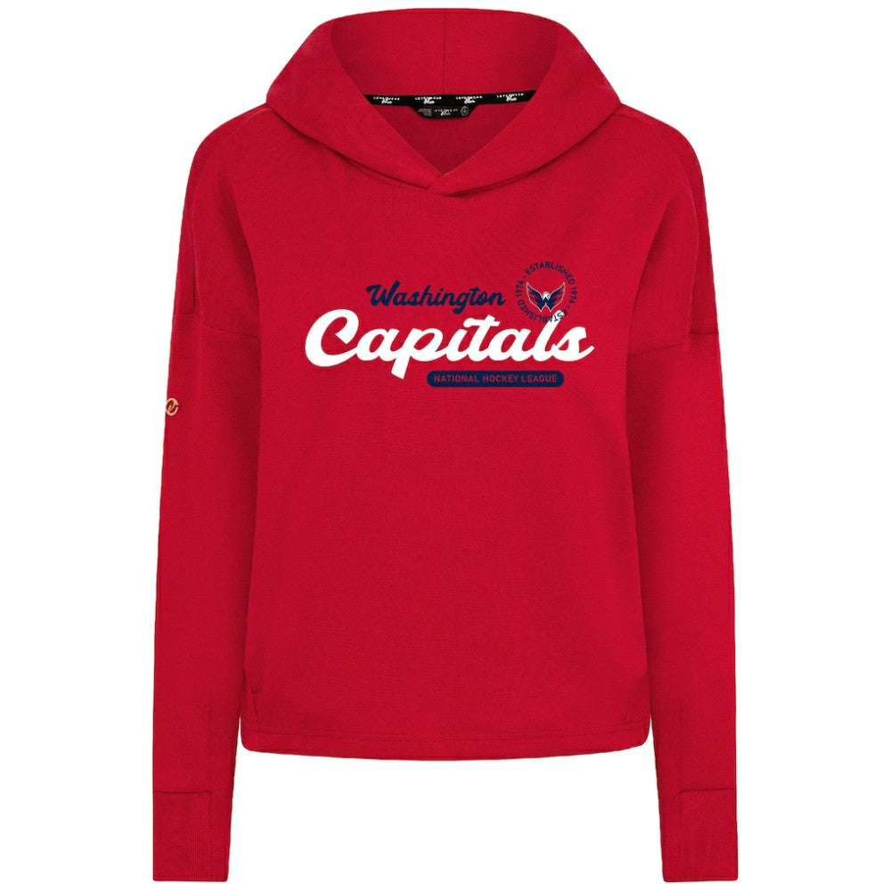 Washington Capitals Levelwear Women's Sweet Monument Tri-Blend Cropped Pullover Hoodie - Red - NHL 203145662