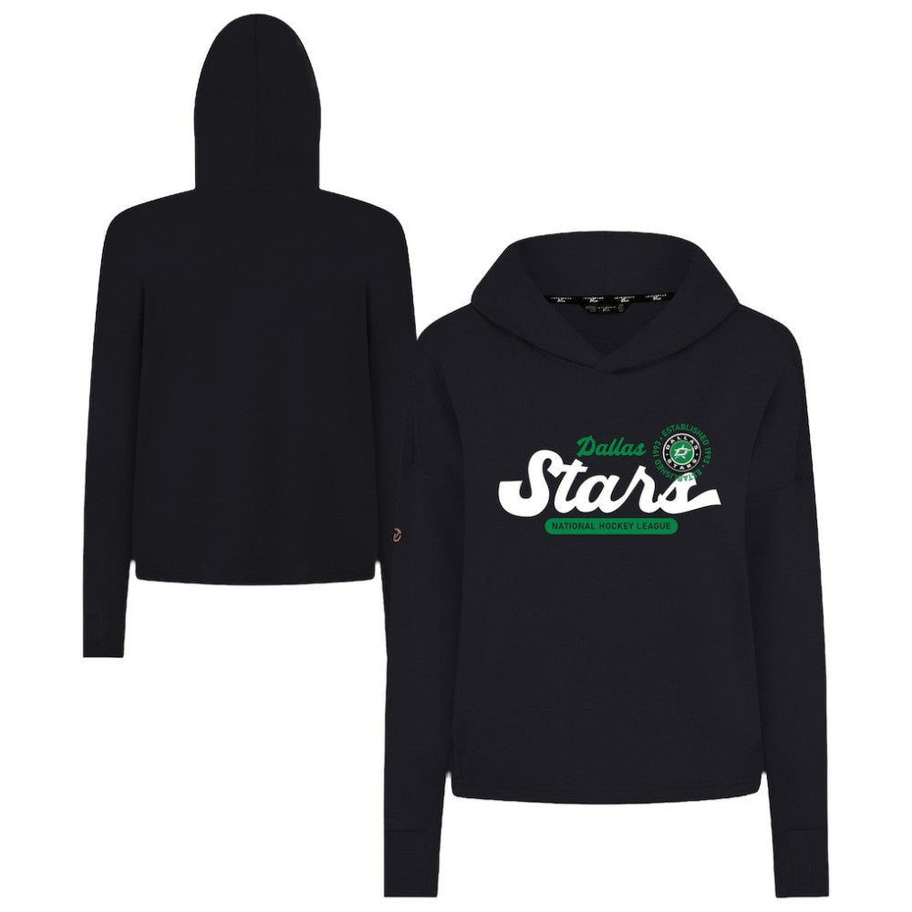 Dallas Stars Levelwear Women's Sweet Monument Tri-Blend Cropped Pullover Hoodie - Black - NHL 203145663