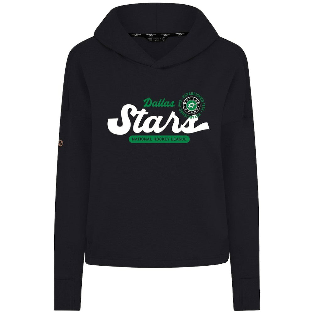 Dallas Stars Levelwear Women's Sweet Monument Tri-Blend Cropped Pullover Hoodie - Black - NHL 203145663