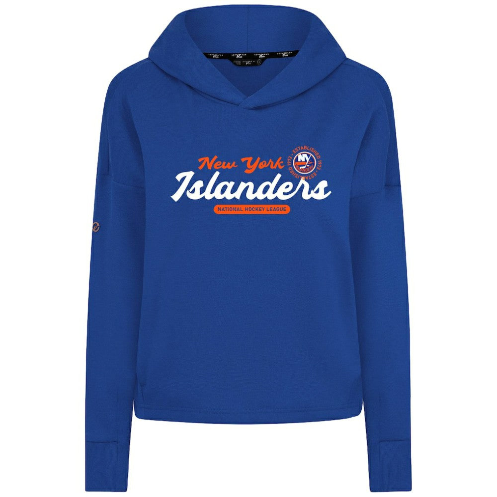 New York Islanders Levelwear Women's Sweet Monument Tri-Blend Cropped Pullover Hoodie - Royal - NHL 203145668