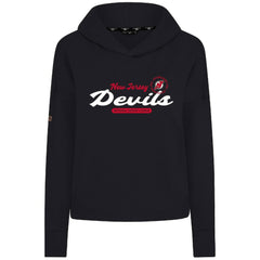 New Jersey Devils Levelwear Women's Sweet Monument Tri-Blend Cropped Pullover Hoodie - Black - NHL 203145669