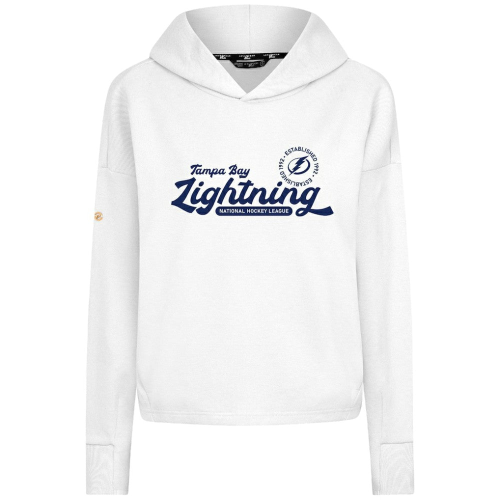 Tampa Bay Lightning Levelwear Women's Sweet Monument Tri-Blend Cropped Pullover Hoodie - White - NHL 203145670