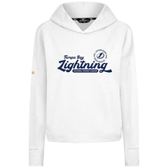 Tampa Bay Lightning Levelwear Women's Sweet Monument Tri-Blend Cropped Pullover Hoodie - White - NHL 203145670