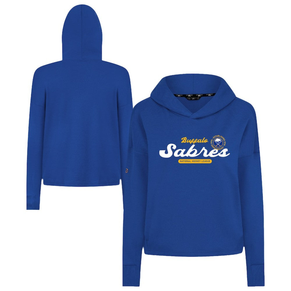 Buffalo Sabres Levelwear Women's Sweet Monument Tri-Blend Cropped Pullover Hoodie - Royal - NHL 203145671