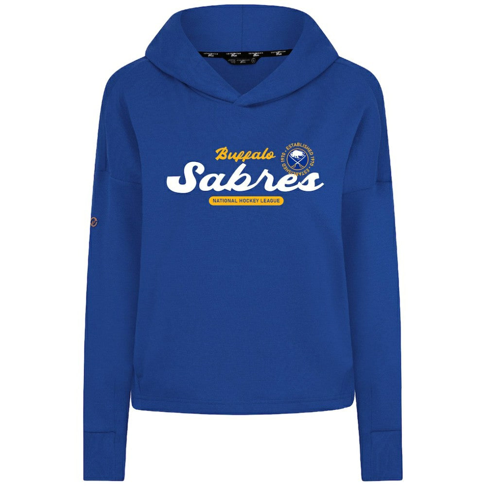 Buffalo Sabres Levelwear Women's Sweet Monument Tri-Blend Cropped Pullover Hoodie - Royal - NHL 203145671