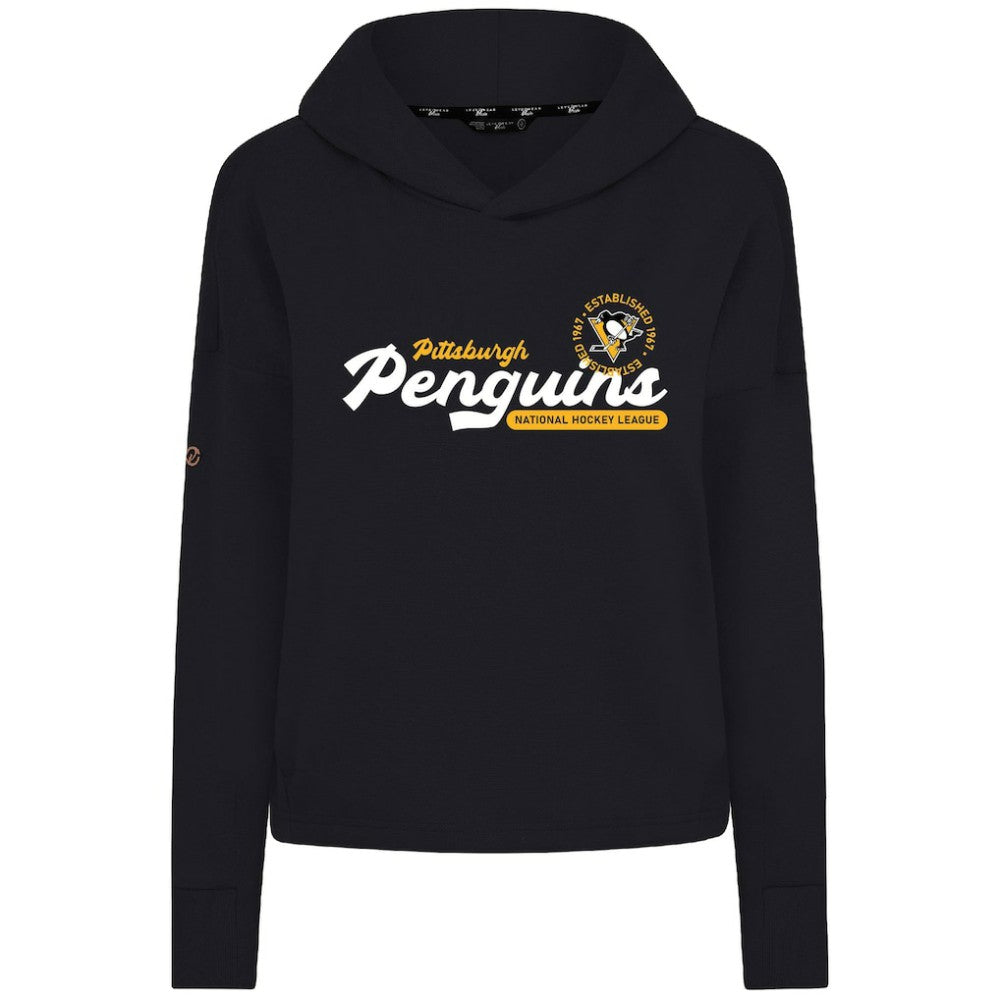 Pittsburgh Penguins Levelwear Women's Sweet Monument Tri-Blend Cropped Pullover Hoodie - Black - NHL 203145672